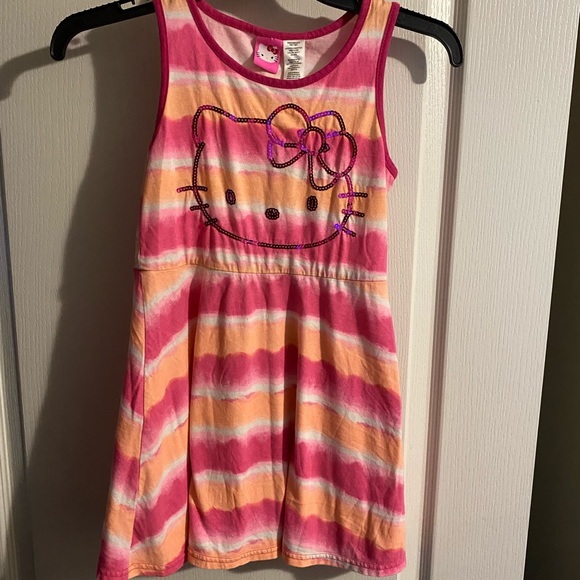 Girls Hello Kitty Pink Sequin Dress. Size medium 7/8 - Picture 1 of 3